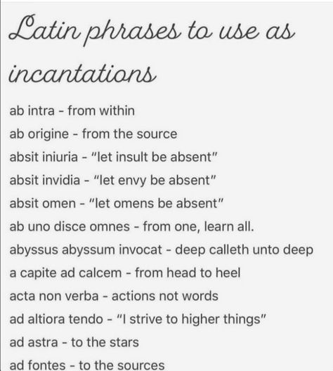 Latin Spells, Spells That Actually Work, Latin Quotes, Latin Language, Latin Phrases, Uncommon Words, Witchcraft Spell Books, Character Quotes, Latin Words