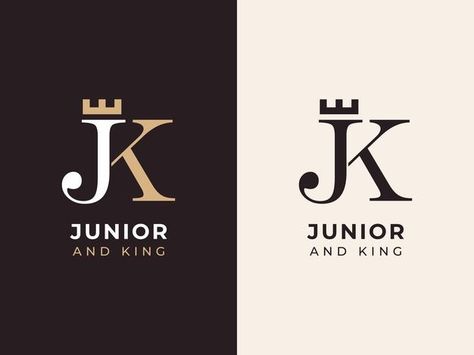 Initial j and k with crown logo design c... | Premium Vector #Freepik #vector #logo #business #abstract #design Letter J Monogram, Crown Logo Design, J Monogram, Horse Logo Design, Real Estate Banner, Initial J, Yellow Business Card, Letter M Logo, Logo Design Concept