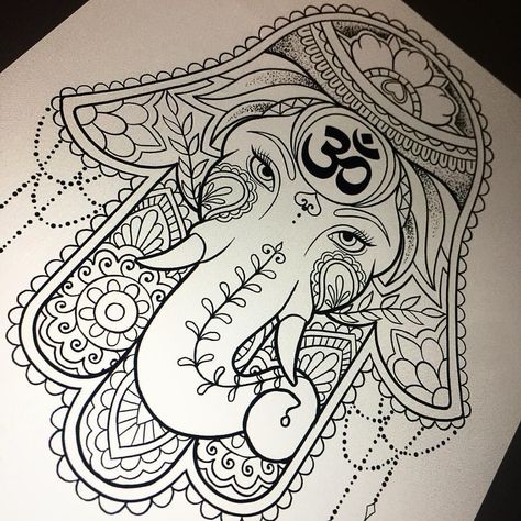 Hand With Eye, Fatima Hand Tattoo, Hamsa Tattoo Design, Hamsa Hand Tattoo, Ganesh Tattoo, Eye Ideas, Hamsa Art, Elephant Tattoo Design, Hamsa Tattoo