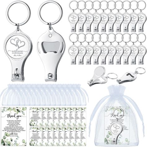 PRICES MAY VARY. Enough Quantity to Satisfy Needs: you will get 50 pieces of wedding multi function bottle openers, 50 pieces of cards and 50 pieces of white organza bags; The ample quantity can meet your daily use and replacement needs, and you can also share them with your families and others Delicate Wedding Present Supplies: our wedding favors brewery and other items are ideal for you to send to your team members, colleagues, employees, family members, classmates, neighbors, relatives, and m Wedding Gift Set, Wedding Poems, Best Wedding Favors, Bottle Opener Keychain, Wedding Gifts For Guests, Dream Wedding Ideas Dresses, Wedding Souvenirs, Unique Wedding Favors, Wedding Function