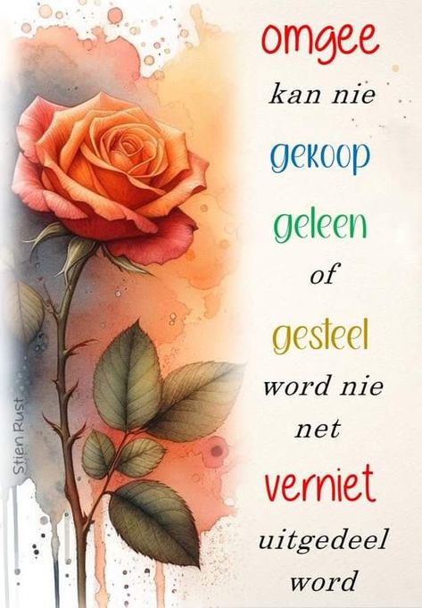 Afrikaanse Woorde, Afrikaans Quotes, Quotes And Notes, Cards Ideas, Good Morning Good Night, Puns, Flower Painting, Inspirational Quotes, Quotes