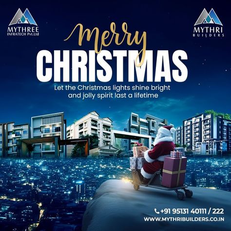 We wish you a very merry Christmas! Give your family a wonderful home and community to live in this Christmas, be the Christmas miracle for your family with a home at Mythri Builders Visit www.mythribuilders.co.in or Call @ +91 95131 40111/ +91 95131 40222 #MythriBuilders #MythriSapphire #Mythrisquare #Mythrisunshine #Mythrisignature #Builders #Nammabengaluru #Amenities #LuxuryHomes #RealEstate #Property #Bangalore #dreamhomes #properties #christmas #dec25 #merrychristmas Merry Christmas Real Estate, Merry Christmas Creative Ads, Merry Christmas Poster Design, Christmas Creative Ads, Christmas Real Estate, Real Estate Christmas, Christmas Ads, Christmas Promo, Promo Flyer