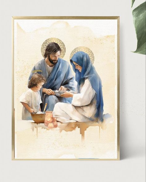 Holy Family Images, Catholic Art Prints, St Joseph Pictures, Holy Family Painting, Holy Family Pictures, Catholic Paintings, Nativity Images, Appreciate The Small Things, Christmas Nativity Images