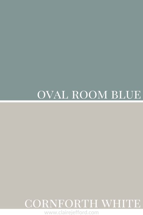 Farrow & Ball Oval Room Blue Colour Review by Claire Jefford Farrow And Ball Living Room, Paint Combos, Light Blue Paint Colors, Dix Blue, Cornforth White, Brown Couch Living Room, Oval Room Blue, Hallway Colours, Light Blue Paints