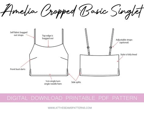 PDF Patterns - Tanya Caines on Instagram: “Amelia Cropped Singlet, PDF Sewing Pattern Size XS-XL - Pattern link in Bio⁠ .⁠ .⁠ .⁠ .⁠ .⁠ #attheseams #attheseamspatterns #indiesewing…” Crop Top Sewing Pattern, Diy Skirts, Trendy Crop Tops, S Letter, Trendy Sewing, Sewing Patterns For Kids, Top Sewing Pattern, Sewing Pattern Sizes, Pdf Patterns