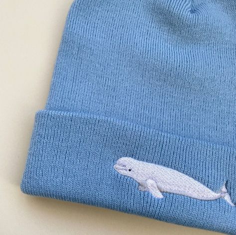 Ocean Embroidery, Beluga Whales, Pokemon Jewelry, Silly Clothes, Whale Gift, Donate Money, Beluga Whale, Embroidered Beanie, Guys Clothing Styles