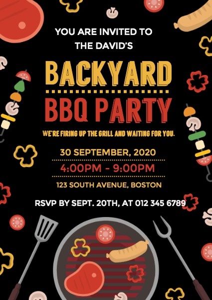 How to design a Back Yard BBQ Party Invitation, click here~ Housewarming Bbq, Easy Housewarming Gift, Bbq Party Invitations Free Templates, Barbeque Party Invitations, Bbq Party Decorations, Barbeque Invitations, Barbecue Invitation, Block Party Invitations, Taco Bar Party