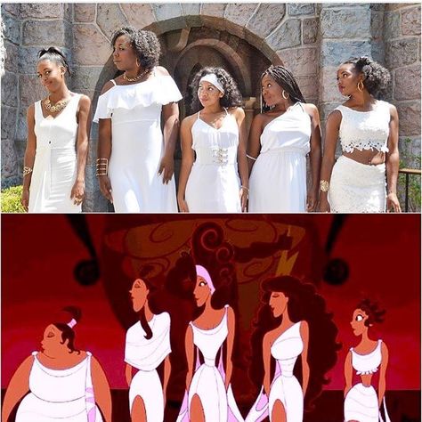 Proud friend moment! These lovely ladies not only pulled together one of the most beautiful DisneyBounds...but it was featured on… Group Disneybound, Muses From Hercules, Hercules Costume, Fairytale Costumes, Zodiac Goddess, Disney Dapper Day, Disney Characters Costumes, The Muses, Halloween Coustumes