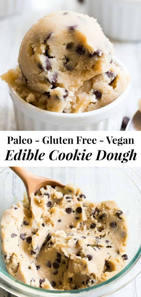 Paleo Cookie Dough, Paleo Cookie, Gluten Free Cookie Dough, Edible Cookie Dough Recipe, Cookie Dough Recipe, Vegan Cookie Dough, Best Edibles, Paleo Sweets, Cookie Dough Recipes