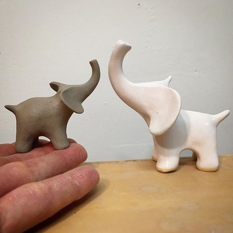 When life gives you scraps, make elephants.....                                                                                                                                                      More Pottery Animals, Sculptures Céramiques, Clay Animals, Pottery Classes, Ceramic Animals, Clay Miniatures, Ceramics Projects, Sculpting Clay, Pottery Designs