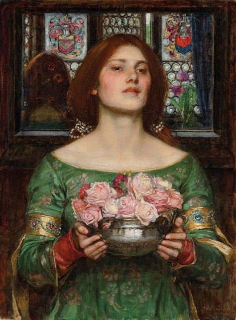 JOHN WILLIAM WATERHOUSE, R.A., R.I. (BRITISH, 1849-1917) Gather Ye Rosebuds, Waterhouse Paintings, Tw 125, John Waterhouse, Pre Raphaelite Paintings, Pre Raphaelite Brotherhood, John Everett Millais, John William Waterhouse, Dot Grid Journal