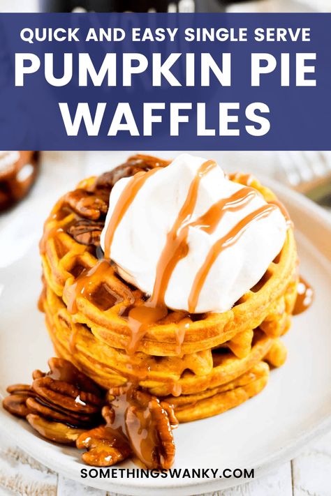 Do you like pumpkin pie but cannot always justify making an entire pie? Now you can have your pumpkin pie and eat it too--in waffle form! This single-serve recipe for Pumpkin Pie Waffles is the perfect breakfast for the fall season. Here's the recipe... Pumpkin Pie Waffles, Recipe For Pumpkin Pie, Pumpkin Cake Mix Cookies, Cake Mix Pumpkin, Christmas Bread Recipes, Pumpkin Waffles Recipe, Best Chocolate Chip Cookie Recipe Ever, Starbucks Pumpkin Bread, Pumpkin Pie Recipe Easy