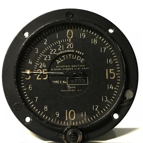 Altimeter, Tycos Type C, 25,000FT, WWI Aviation Section Signal Corps US Army Us Army Emblem, Us Army Signal Corps, Hamilton Khaki Aviation, Aviation Patches, Altimeter, Military Insignia, Page Number, Badge Design, Us Army