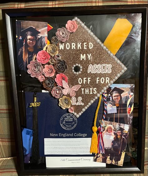 Senior Year Shadow Box Ideas, Graduation Shadow Box Ideas College, Shadow Box For Graduation, College Shadow Box Ideas, Grad Shadow Box Ideas, College Graduation Shadow Box Ideas, Graduation Shadow Box College, Cap And Gown Shadow Box Ideas, Graduation Shadow Box Ideas High School