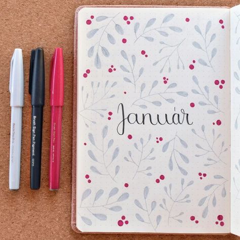 January Bujo Ideas, January Cover Page Bullet Journal, January Journal Cover, Bujo January Theme, January Drawings, January Bujo Cover, Bullet Journal January Cover Page, Bullet Journal January Cover, January Doodles