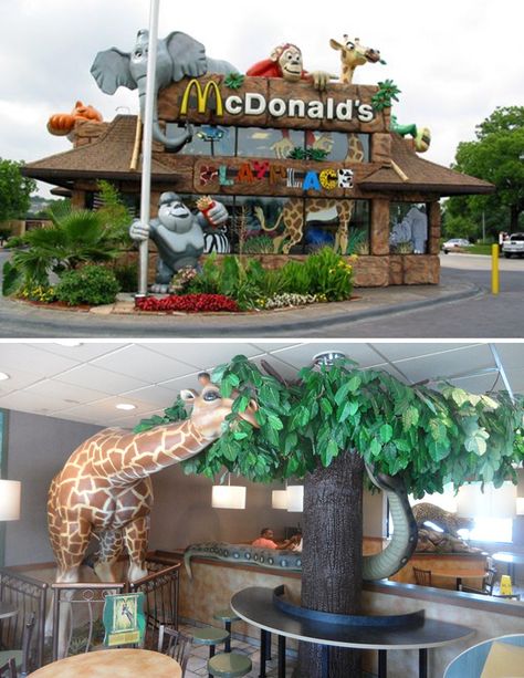 Dallas Zoo McDonald's (Date Unknown) Dallas, Tx Zoo Restaurant, Bic Mac, Harrahs Las Vegas, Preschool Creative Art, Dallas Zoo, Forest Cafe, Mcdonald Menu, Zoo Park, Mcdonald's Restaurant