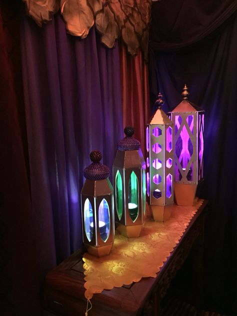 Andrea's Arabian Nights: Magalie Sarnataro's props: lighted lanterns cutouts in progress Princess Slumber Party, Arabian Nights Prom, Aladdin Jr, Arabian Party, Arabian Theme, Arabian Nights Theme, Arabian Nights Party, Aladdin Party, Jasmine Party