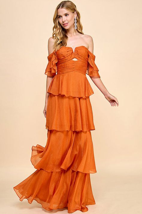 Maxi Dresses Orange Maid Of Honor Dress, Orange Tulle Dress, Bachelorette Party Dress, Understated Glamour, April Wedding, Champagne Dress, Rehearsal Dinner Dresses, Flowy Design, Rehearsal Dress