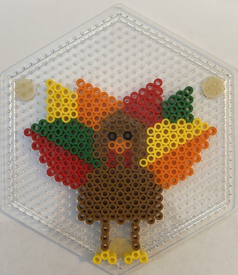 Turkey Perler Bead Patterns, Thanksgiving Perler Bead Patterns, Turkey Pattern, Beads Ideas, Melty Beads, Bead Ideas, Perler Bead Art, Fuse Beads, Perler Bead Patterns