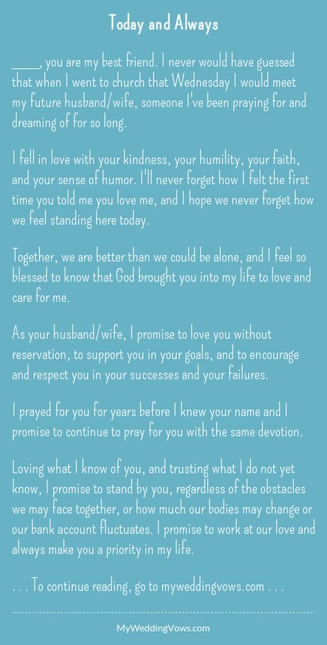 ________, you are my best friend. I never would have guessed that when I went to church that Wednesday I would meet my future husband/wife, someone I Vows To Husband, Wedding Quotes To A Friend, Vows Quotes, Best Wedding Vows, Wedding Vows To Husband, Wedding Day Quotes, My Future Husband, Frases Tumblr, Marriage Vows