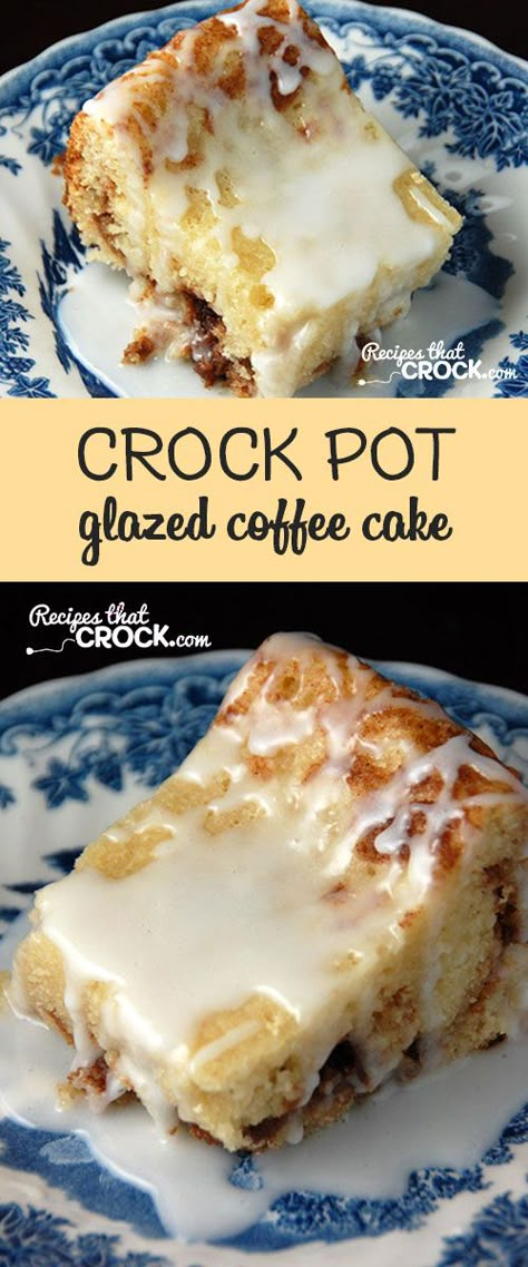 This delicious Crock Pot Glazed Coffee Cake is so easy a two year old can help! Crockpot Cake, Crockpot Desserts, Pot Cake, Crockpot Dessert Recipes, Crock Pot Food, Coconut Dessert, Crock Pot Desserts, Crockpot Breakfast, Slow Cooker Desserts