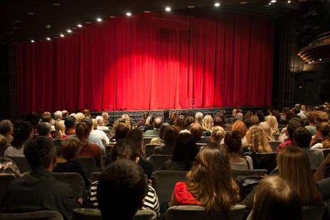 Audience Theatre, Stage With Audience, Mental Painting, Theater Audience, Audience Crowd, Theater Interior, Theatre Audience, Red Velvet Curtains, Background References