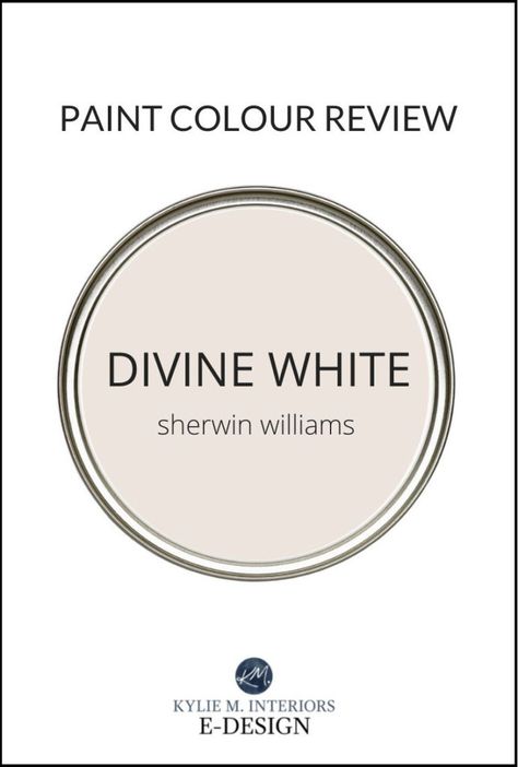 Paint Colour Review: Sherwin Williams Divine White 6105 - Kylie M Interiors Sherwin Williams Divine White, White Exterior Paint Colors, Tan Paint Colors, Kylie M Interiors, Divine White, White Interior Paint, White Bathroom Paint, Suit Beige, White Exterior Paint