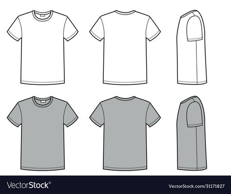 T Shirt Illustration Sketches, T Shirt Design Sketch, Tshirt Layout Template, Clothes Template, T Shirt Drawing, T Shirt Sketch, T Shirt Illustration, Casual Clothes For Men, Clothing Templates