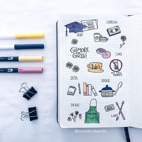 #bujolovers hashtag on Instagram • Photos and Videos Bullet Journal Gilmore Girls Theme, Gilmore Girls Journal Page, Gilmore Girls Doodles, Gilmore Girls Drawings, Gilmore Girls Bullet Journal, Matching Doodles, Gilmore Girls Journal, Doodle Themes, Bujo May