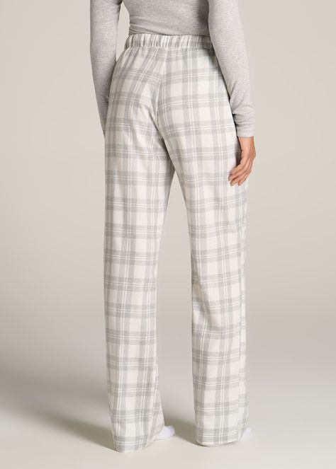 About Our Women’s Tall Flannel Pajamas You’ll never want to get out of bed when you’re wearing these women’s tall pajama pants. For years, tall women have had to settle for PJs that are way too short and fit in all the wrong places, but not anymore. You loved our classic flannel PJs and now we’re bringing you a pair with a regular fit and an open-bottom leg with all the length you need. These pajama pants have been designed exclusively for women between 5’9” and 6’6” with two different length op Cute Pyjamas Long Pants, Patterned Pajama Pants, Cute Pj Sets Pants, White Pajamas Women, Low Rise Pajama Pants, Pajama Pants Fuzzy, Cute Pajamas Pants, Cozy Pajama Set, Pj Sets Cute