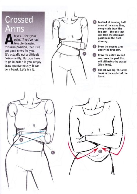 Chest Reference, Arm Drawing, Crossed Arms, Body Tips, Body Drawing Tutorial, Body Reference Drawing, Poses References, Anatomy Reference, Anime Drawings Tutorials