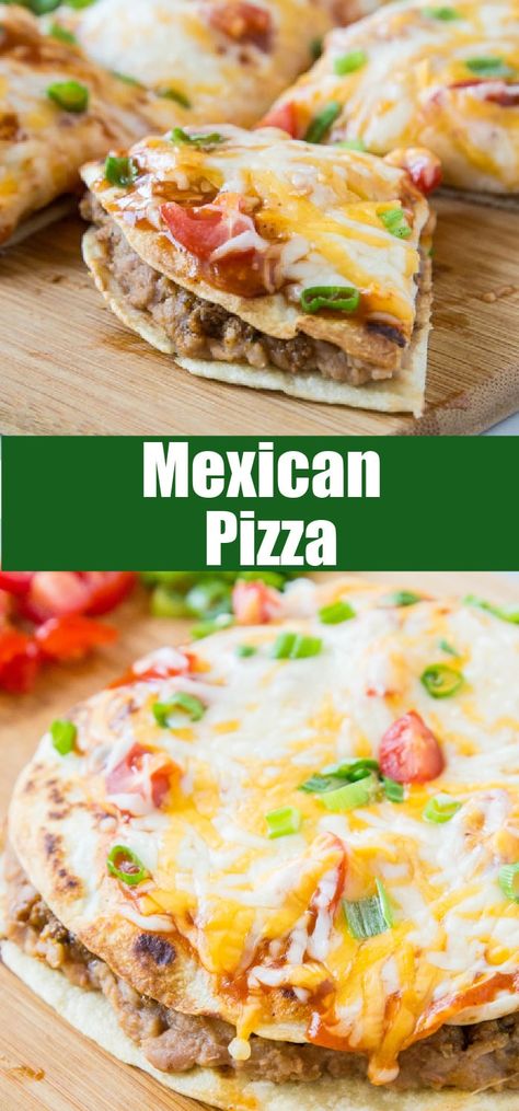 Mexican Pizza Taco Bell Copycat, Mexican Pizza Taco Bell, Taco Bell Copycat, Pizza Taco, Mexican Pizza Recipe, Taco Bell Mexican Pizza, Simple Family Meals, Fun Dinner, Mexican Pizza