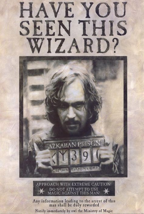 Sirius Black by Gary Oldman Sirius Black Wanted Poster, Harry Potter Wanted Poster, Poster Harry Potter, Harry Potter Sirius, Harry Potter 3, Imprimibles Harry Potter, Harry Potter Halloween Party, Harry Potter Poster, Anniversaire Harry Potter