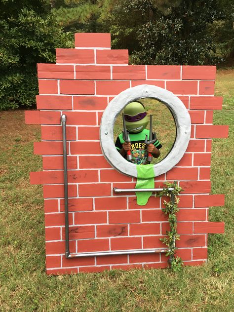 Tmnt Party Backdrop, Ninja Turtles Halloween Decorations, Tmnt Diy Decorations, Ninja Turtle Halloween Decorations, Ninja Turtles Birthday Backdrop, Ninja Turtle Decorations Party, Teenage Mutant Ninja Turtle Trunk Or Treat, Ninja Turtle Diy Decor, Ninja Turtles Decorations