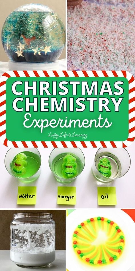 Christmas Chemistry Experiments High School Chemistry Experiments, Christmas Chemistry, Christmas Science Experiments, Stem Club, Homeschool Science Curriculum, Christmas Science, High School Chemistry, Chemistry Lessons, Chemistry Experiments