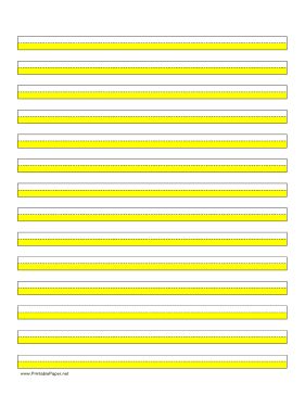 Highlighter paper with fourteen lines and yellow highlights in portrait orientation. Free to download and print Block Handwriting, Executive Functions, Teaching Handwriting, Structured Literacy, Yellow Highlights, Kindergarten Phonics, Handwriting Paper, Handwriting Activities, Homeschool Writing