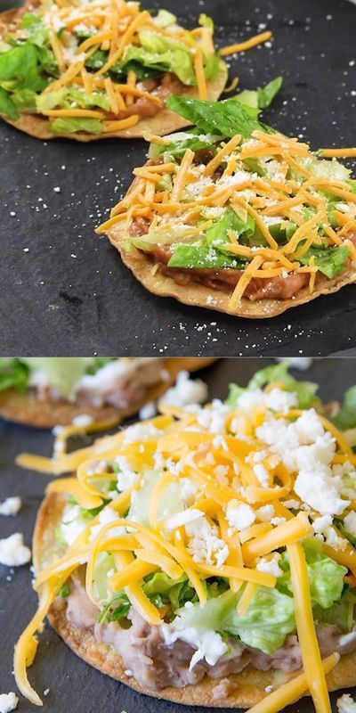 Healthy Easy Dinner Ideas For Family, Oven Baked Tostadas, Meals In Minutes, Tostada Recipes Vegetarian, Simple Meals For Lunch, Fun Dinner Recipes For Family, Dinner Ideas Family Simple, Family Friendly Dinners Healthy, How To Make Tostadas