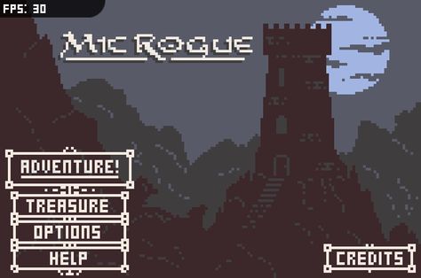 New Title Screen Test image - MicRogue Game Game Title Screen, Pixel Art Title Screen, Pixel Art Rpg Mockup, Game Development Art, Top Down Rpg Pixel Art, Platformer Tileset Pixel Art, Dungeon Tileset Pixel Art, Pixel Life, Test Image