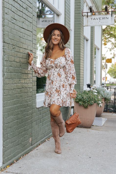 Long dress with cowboy boots