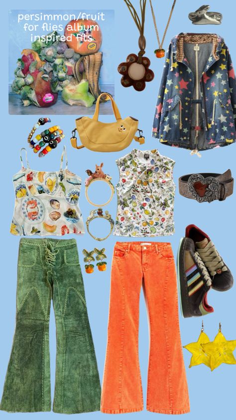 the army, the navy persimmon/fruit for flies inspired outfits #thearmythenavy #indieartist #spotify #music #persimmon #fruitforflies Fruit Inspired Outfit, Persimmon Fruit, Silly Clothes, Stone Fruits, Outfit Inspired, The Army, The Navy, Inspired Outfits, Persimmon