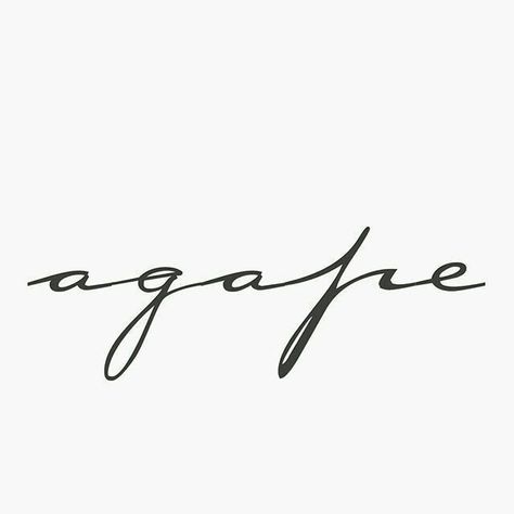 Agape Greek, Tetelestai Tattoo, Creation Tattoo, Agape Tattoo, Font Idea, Romans 5, Yuri Plisetsky, In Cursive, Word Tattoos