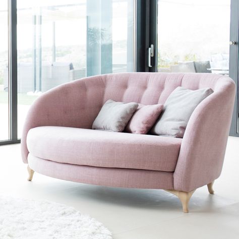 The Fama Astoria is inspired by the sofas of the 50’s with buttons on the backrest, and smoothly curving soft and timeless lines. W175/200/240xD93xH84 cm. Small Couches, Small Couch In Bedroom, Sofa Santai, Unique Sofa, Mini Couch, Loveseat Living Room, Small Couch, Bedroom Couch, Sofas For Small Spaces