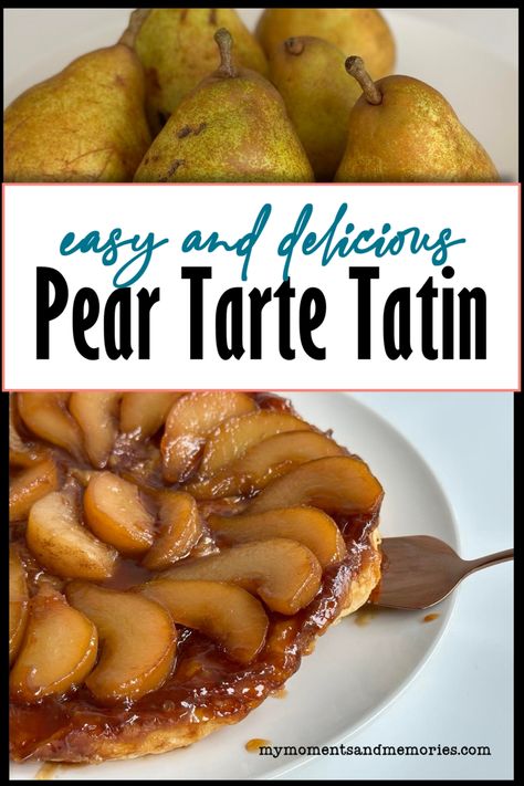 Pear Tarts Recipe, Pear Tart Recipe Easy, Pear Tart Tartan, Tart Tatin Pear, Ginger Pear Tart Recipe, Pear Tarte Tatin Recipe, Simple Pear Tart, Gordon Ramsay Pear Tarte Tatin, Rustic Pear Tart Recipe