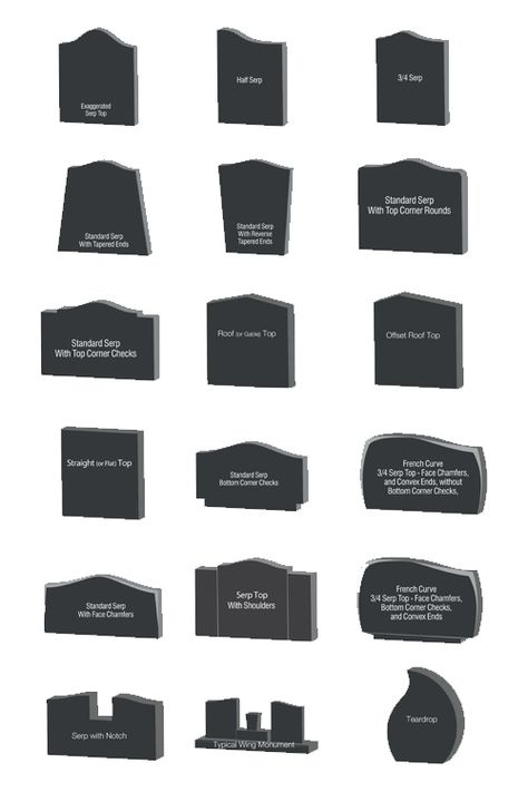 Memorial Stones Cemetery Monuments, Grave Monument Ideas, Modern Headstone Design, Headstones Designs Ideas, Headstones Designs Unique, Headstone Illustration, Headstone Ideas Design, Granite Tombstone Designs, Headstone Shapes