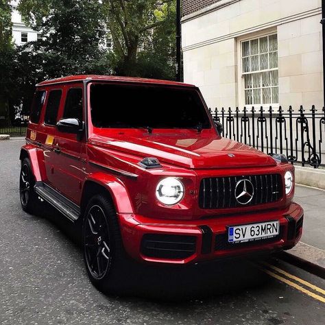 G Wagon Gwagon Mercedes Red, Cherry Red Car, Maybach Landaulet, Gwagon Mercedes, Red Mercedes, G Class Amg, Mercedes Jeep, Mercedes G63, Dream Cars Mercedes