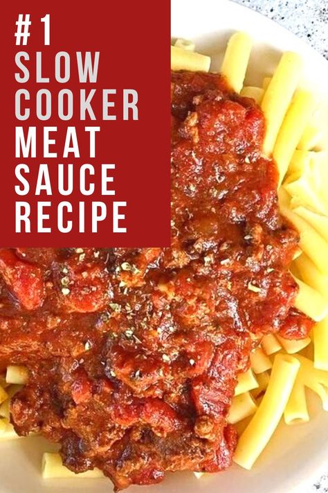 Meat Sauce In Crockpot, Crockpot Spaghetti With Meat Sauce, Crock Pot Meat Sauce, Best Crockpot Spaghetti Sauce, Meatsauce Crockpot, Best Meat Sauce Spaghetti, Slow Cooker Spaghetti Sauce With Meat, Meat Sauce Crockpot, Pasta Sauce Slow Cooker