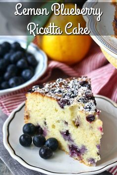 Lemon Blueberry Ricotta Cake, Blueberry Ricotta Cake, Lemon Blueberry Ricotta, Blueberry Ricotta, Lemon Dessert, Ricotta Recipes, Ricotta Cake, Lemon Ricotta, Tea Cake