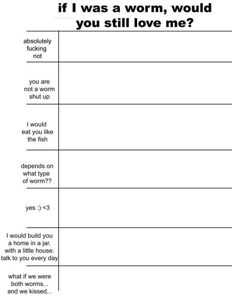 Charts For Characters, What Would This Character Do Template, Alternative Responses To I Love You, My Reaction To That Information Template, Character Headcanons Template, Oc Likes And Dislikes, Situation Templates, How We See Each Other Template, Personality Template