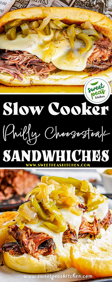 Slow Cooker Philly Cheesesteak Sandwiches on pinterest Crock Pot Cheesesteak, Crockpot Philly Cheese Steak With Roast, Philly Cheese Steak Crockpot Recipes, Philly Cheese Steak Sandwich Recipe Crockpot, Philly Cheesesteak Crockpot, Slow Cooker Philly Cheese Steak, Philly Cheese Steak Crock Pot, Philly Steak Sandwich, Philly Cheesesteak Sandwiches