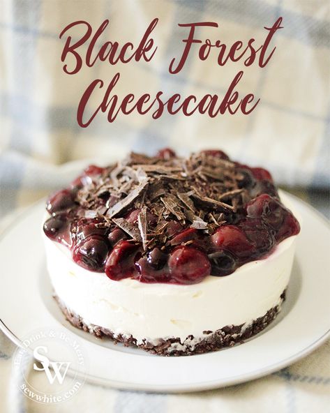 Spiked Cherries, Black Forest Cheesecake Recipe, Bourbon Biscuit, Small Cheesecakes, Chocolate Shards, Black Forest Cheesecake, Spool Ideas, Chocolate Orange Cheesecake, Super Torte